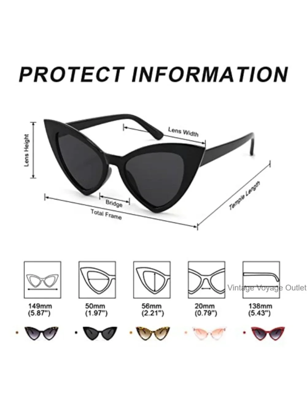 Retro Cat Eye Sunglasses for Women UV400 Protection Fashion Vintage